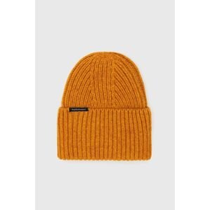 Vlněný klobouk Peak Performance oranžová barva, z husté pleteniny