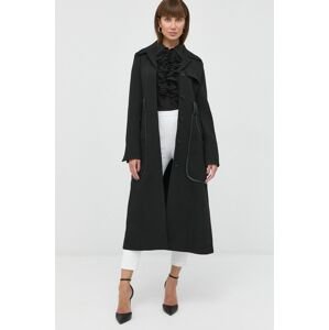 Vlněný kabát Victoria Beckham černá barva, přechodný