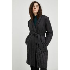 Péřová bunda Bruuns Bazaar dámská, černá barva, přechodná