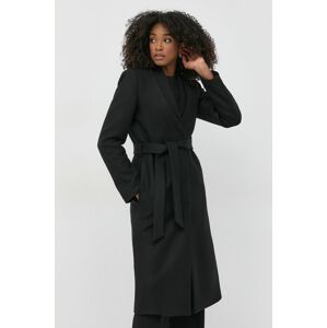 Vlněný kabát Ivy Oak černá barva, přechodný