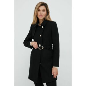 Vlněný kabát Morgan černá barva, přechodný