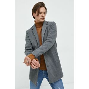 Kabát Produkt by Jack & Jones pánský, šedá barva, přechodný