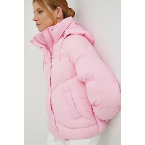 Péřová bunda Levi's dámská, růžová barva, zimní, oversize