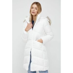 Péřová bunda Calvin Klein dámská, bílá barva, zimní