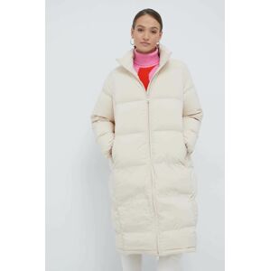 Péřová bunda Calvin Klein dámská, béžová barva, zimní