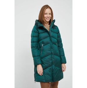 Péřová bunda Geox dámská, zelená barva, zimní