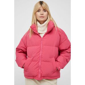 Péřová bunda United Colors of Benetton dámská, růžová barva, zimní