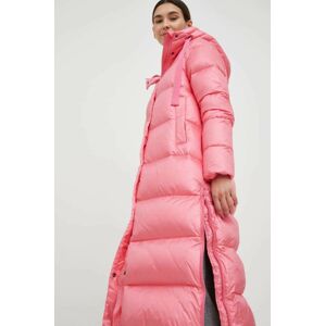 Péřová bunda Deha dámská, růžová barva, zimní