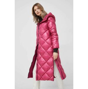 Péřová bunda Hetrego Lauren dámská, růžová barva, přechodná