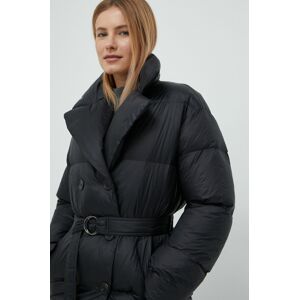 Péřová bunda Polo Ralph Lauren dámská, černá barva, zimní, oversize