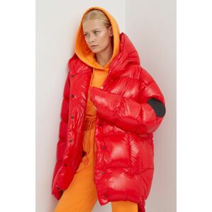 Péřová bunda MMC STUDIO Jesso Gloss dámská, červená barva, zimní, oversize