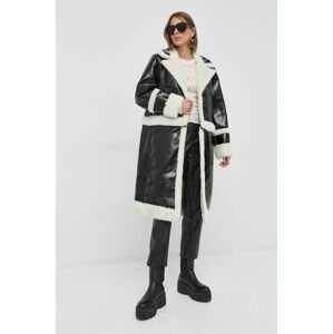 Kabát Karl Lagerfeld dámský, černá barva, přechodný