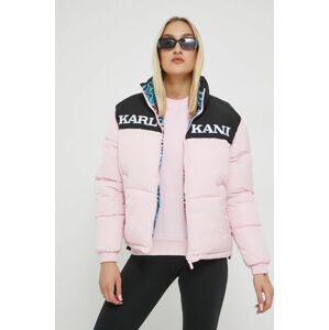Oboustranná bunda Karl Kani dámská, růžová barva, zimní