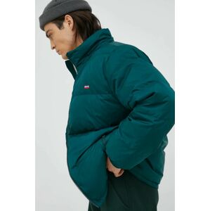 Péřová bunda Levi's pánská, zelená barva, zimní
