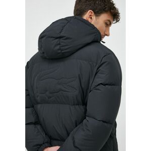 Péřová bunda Lacoste pánská, černá barva, zimní, oversize