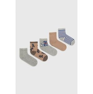 Dětské ponožky Name it 5-pack hnědá barva
