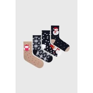 Ponožky Vero Moda 4-pack dámské, tmavomodrá barva
