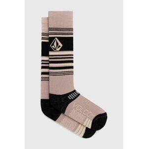 Ponožky ze směsi vlny Volcom růžová barva
