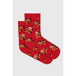 Ponožky John Frank dámské, červená barva