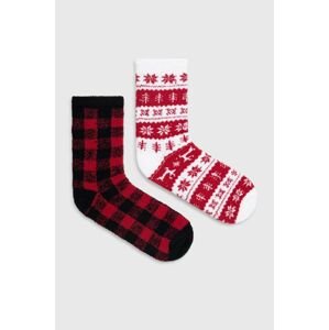 Ponožky Hollister Co. Multipack 2-pack dámské, červená barva