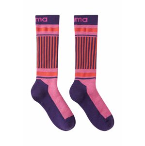 Dětské vlněné ponožky Reima růžová barva