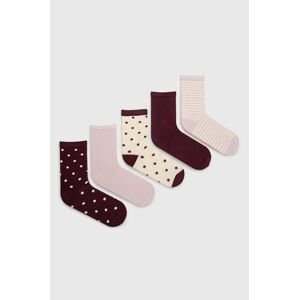 Dětské ponožky Name it 5-pack fialová barva