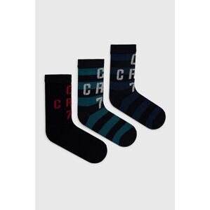 Dětské ponožky CR7 Cristiano Ronaldo 3-pack tmavomodrá barva