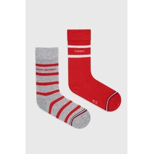 Dětské ponožky Tommy Hilfiger červená barva