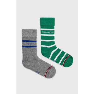 Dětské ponožky Tommy Hilfiger zelená barva