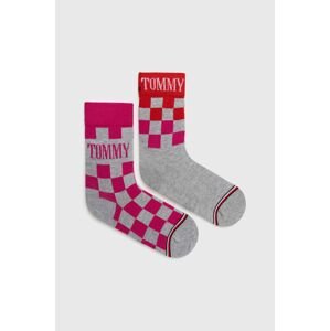 Dětské ponožky Tommy Hilfiger fialová barva