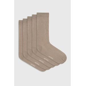 Ponožky Resteröds 5-pack pánské, béžová barva
