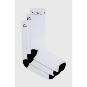 Ponožky Primitive (3-pak) pánské, bílá barva