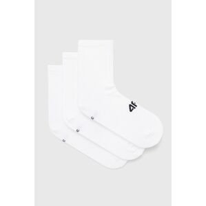 Ponožky 4F (3-pak) pánské, bílá barva