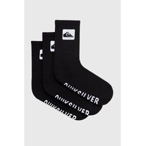 Ponožky Quiksilver 3-pack pánské, černá barva