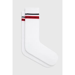 Ponožky HUGO (2-pak) pánské, bílá barva