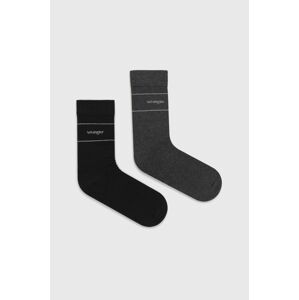Ponožky Wrangler (2-pak) pánské, šedá barva