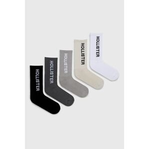 Ponožky Hollister Co. 5-pack pánské, šedá barva