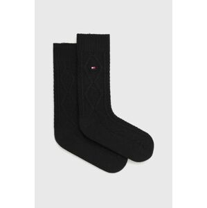 Ponožky ze směsi vlny Tommy Hilfiger černá barva
