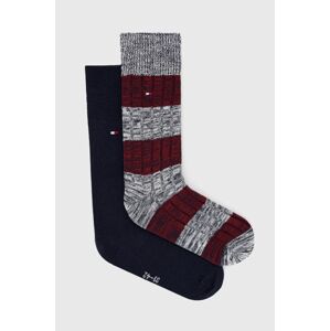 Ponožky Tommy Hilfiger (2-pak) pánské, tmavomodrá barva