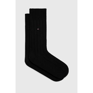 Vlněné ponožky Tommy Hilfiger černá barva