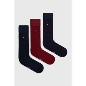 Ponožky Tommy Hilfiger (3-pak) pánské, tmavomodrá barva