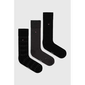 Ponožky Tommy Hilfiger (3-pak) pánské, černá barva