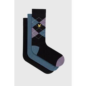 Ponožky Lyle & Scott 3-pack pánské, černá barva