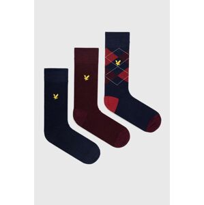 Ponožky Lyle & Scott 3-pack pánské, tmavomodrá barva