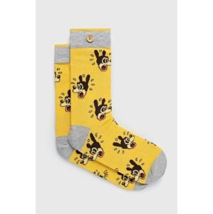 Ponožky Cabaia pánské, žlutá barva
