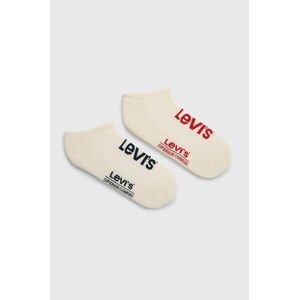 Ponožky Levi's 2-pack béžová barva