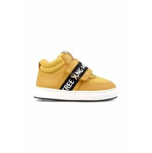 Dětské kožené sneakers boty Garvalin žlutá barva