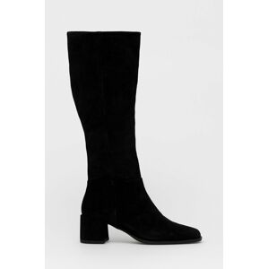 Semišové boty Vagabond Shoemakers Stina dámské, černá barva, na podpatku