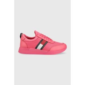 Sneakers boty Tommy Jeans Flexi Runner růžová barva