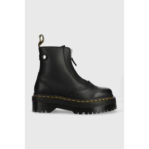 Kožené kotníkové boty Dr. Martens Jetta dámské, černá barva, na platformě, DM27656001